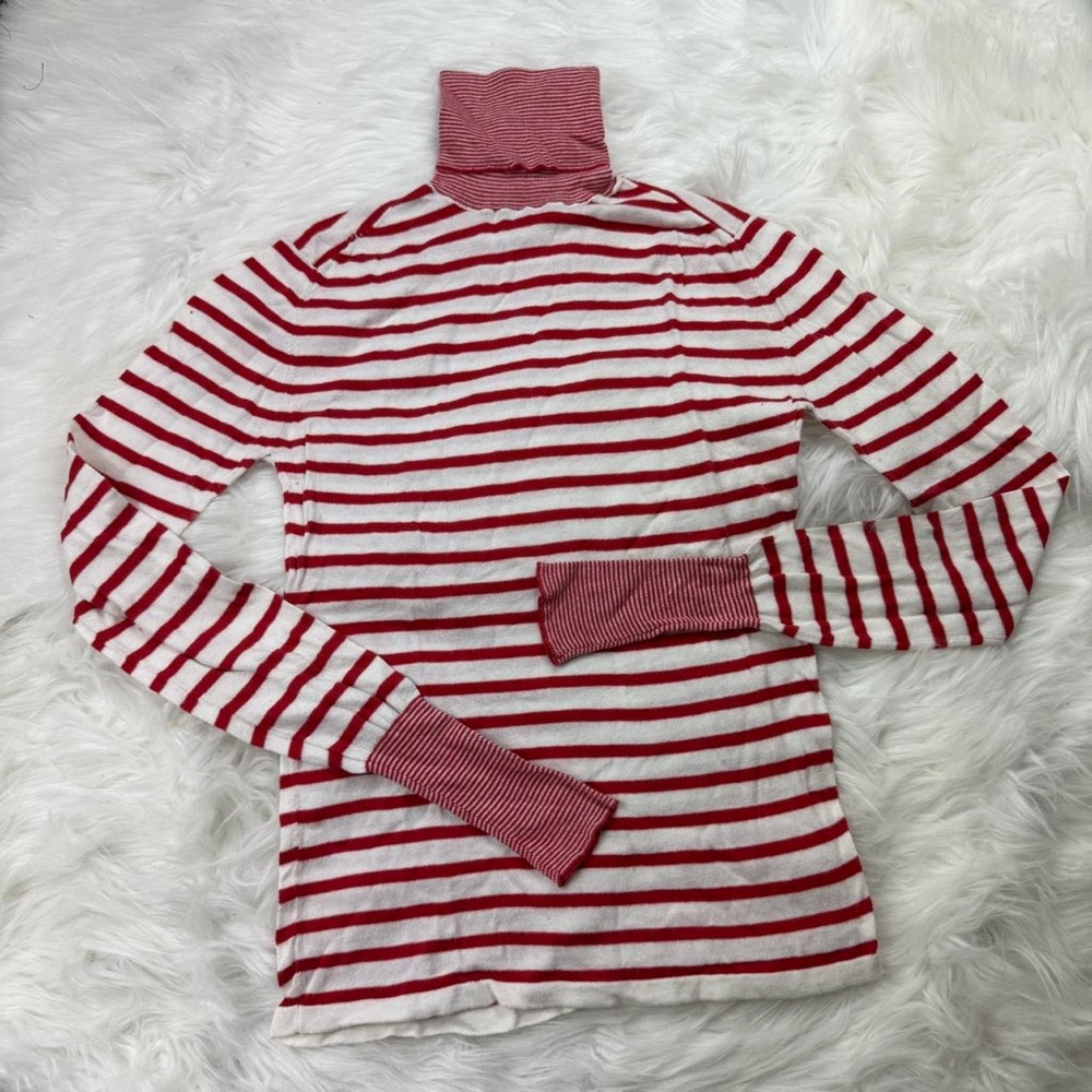 Zara Knit Red and White Striped Top
